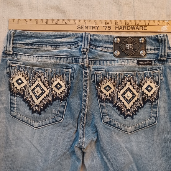 Miss Me Embellished Distressed Bootcut Jeans Women's Waist 31 Inseam 32 - Picture 12 of 15